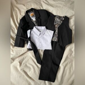 Toddler Black Suit Set with White Shirt